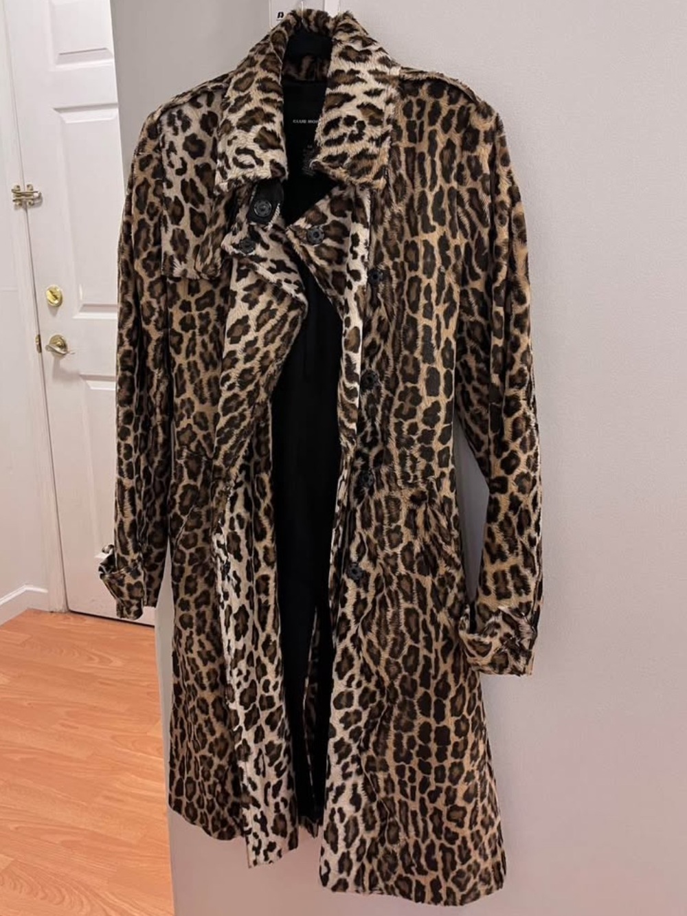 Club Monaco Animal Print Trench Coat Jacket - Picture 2 of 5